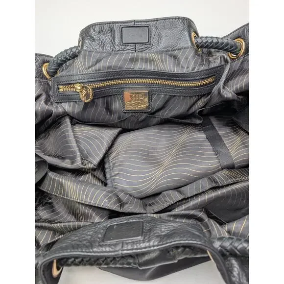 Rosie Pope Pregnant In Heals black Nylon pebbled leather diaper bag black - Picture 10 of 13